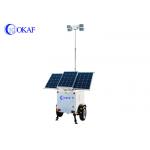 Solar Led Light Mobile Surveillance Trailer With Pneumastic Telescopic Mast for sale