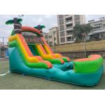 Anti UV Outdoor Adults Commercial Vinyl inflatable water slide rental backyard Tropical inflatable water slide for sale