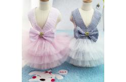 China Adorable Striped Mesh Dog Princess Dresses With Bow supplier