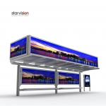 Simple Elegant 1600mm High Smart Bus Shelter With Outdoor Advertising Light Box for sale
