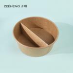 Eco Friendly Kraft Paper Soup Bowl 26oz 780ml With Insert Plate for sale