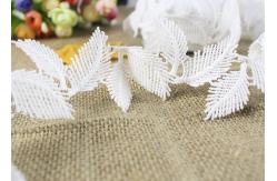 China Milk Silk Water Soluble Chemical Polyester Lace Trim For Dresses Feather Pattern supplier