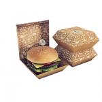 Disposable Foldable Kraft Burger Box for Fast Food Takeaway Customized Design for sale