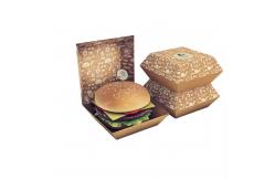 China Disposable Foldable Kraft Burger Box for Fast Food Takeaway Customized Design supplier