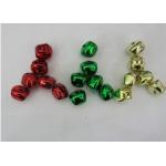green, Red, golden color cross jingle bells christmas jingle bell ornament for sale