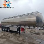 China Congo 4 axles aluminum alloy 4 compartments 40000 L fuel tanker semi trailer trucks with API valves for sale