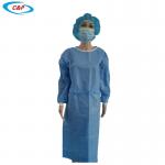 SMS Nonwoven Medical Protective Equipment Disposable Isolation Gown 45gsm for sale