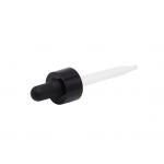 15mm 18mm 24mm Black Glass Dropper Pipette Smooth Plastic Cap For Bottles