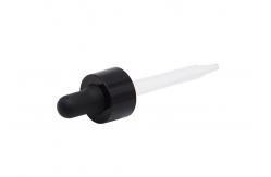 China 15mm 18mm 24mm Black Glass Dropper Pipette Smooth Plastic Cap For Bottles supplier
