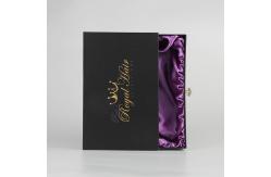 China Handmade Luxury Hair Extension Packaging Box Black Cardboard Drawer Box supplier