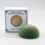 Dark Green Hemisphere Facial Konjac Sponge Halfball Face Sponge For Oily Skin for sale