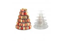 China Eiffel Tower 6 Tier Plastic Macaron Stand 10 Inch Luxury Macaron Packaging supplier