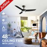 Smart Control LED Ceiling Fan for Small Spaces in Home Office 48 Inches Bright Light for sale