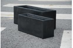 China Fibre Clay Rectangular Planters Frost Resistant For Outdoor Gardens supplier