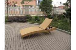 China Metal Frame And Orange Wicker Rattan Sun Lounger For Beach supplier