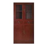 Wooden Style Half Glass Swing Door Steel Cupboard For Clothes for sale