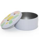 Flower Printed Mini Round Metal Tin Can Frosted Tinplate Candy Box for sale