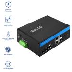 Web Managed Outdoor POE Switch 4 Port 2.5G Fiber Hardened Ethernet For CCTV Video CE for sale