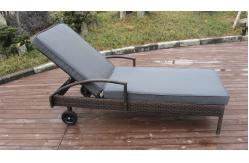 China Adjustable Rattan Sun Lounger , Patio / Garden / Beach Lounger supplier