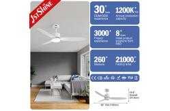 China White Ceiling Fan With Light Dimmable Quiet High Speed Remote Control supplier