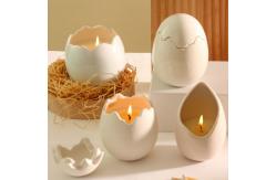 China Egg Shape Ceramic Candle Containers Multifunctional For Home Decoration supplier