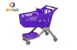 China Unfolding Supermarket Cart Trolley With 5'' TPR Wheels supplier