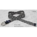 1.95 Cm Black / White Fabric Elastic Belt , Nickel Zinc Alloy Buckles Stretch Belts for sale