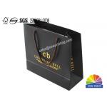 Logo Gold Foil Hot Stamping Black Matte Paper Grocery Bags Fashion Gift Bags for sale
