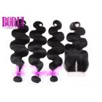Cutile Aglied Malaysian Hair Bundles With Lace Closure , Malaysian Virgin Hair for sale