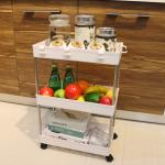 Utility Rolling 3 Tier Home Storage Carts Load 15kg Odorless Washable 62*40*22cm for sale