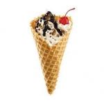 Delicious Ice Cream Chocolate Wafer Cones Golden Color OEM Service for sale
