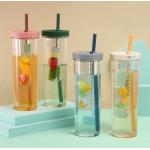 OEM 700ml Plastic Espresso Cups With Straw And Lid
