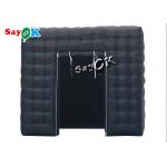 Event Booth Displays Single Door Portable Inflatable Cube Photo Booth Air Tent With LED Lights for sale