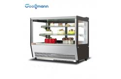 China Sliding Double Door Cake Display Cooler Automatic Defrost Showcase Fridge supplier