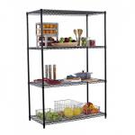 Durable Home Wire Shelving  , Classic 4 Tier Black Epoxy Steel Wire Rack for sale