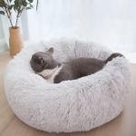 Wholesale Warm Plush Soft Donut  Cats Dogs Bed Faux Fur Dog Calming Bed for sale