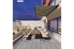China Outdoor Sunshade Motorized Lightweight Retractable Awning With LED Lights Garden Canopy supplier