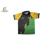 Kids Wrinkle Free Printed Polo Shirts Sublimated Tops For Golf / Cycling for sale