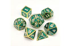 China Polyhedron Green Metal RPG Dice Portable With Exquisite Gift Box Packaging​ supplier