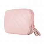 Double Zipper Bridesmaid Gift Waterproof PU Cosmetic Bag for sale