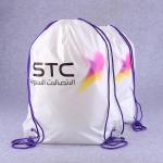 0.08mm CPE LDPE Plastic Drawstring Backpack For Fitness for sale