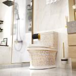 Bathroom WC Round Sanitary Ware Toilet Bowl Ceramic Golden Color for sale
