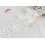 100% Cotton Water Soluble Double Edged Scalloped Lace Fabric Enviormental Friendly