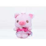 Machine Washable Plush Pet Toys Soft Feeling Pink Pig Design Customized Logo for sale
