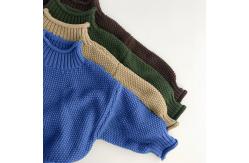 China Custom Baby Turtleneck Sweater Hand Knitted Cotton Pullover Chunky Sweater supplier