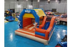 China Puncture Resistant Childrens Bouncy Castle With Slide Dogs Cartoon Theme supplier