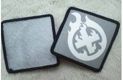 China Custom Silver Reflective Screen Printing Label , Soft TPU Patch For Garment supplier