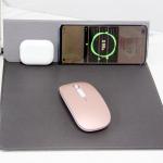 Foldable Nontoxic Mouse Pad With Phone Holder , 10W Mouse Pad Charging Station for sale