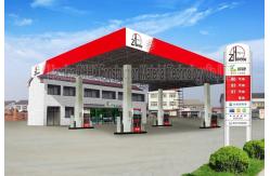 China Space Frame Steel Structure Fast Building Gas Petrol Station Construction supplier