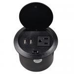 2 Hub Ports Single Round Electrical Outlet 220 Voltage With Flip Cover for sale